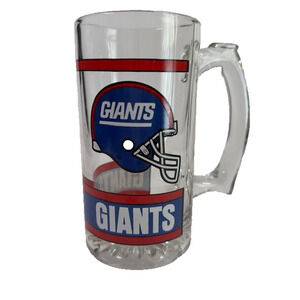 NFL New York Giants Glass (1) Beer Mug Stein Football Helmet Logo 1980s VINTAGE